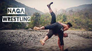 Young Chakhesang Wrestlers Praticing Naga style / Dzuu River Rusoma