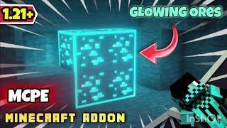 Glowing Ores Addon (render dragon) MCPE 1.21 | Mine Fire Bro