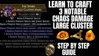 POE Learn to Craft 3 Notable CHAOS Damage Large Cluster Jewel Path of Exile Sanctum 3.20 Profit