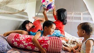 Pillow fights with Sisters brothers |Vlog#1020|#learnwithpriyanshi #learnwithpari #babinayoutuber