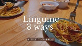 Linguine 3 ways️3款義大利麵食譜｜檸檬奶油海鮮麵｜松露野菇麵｜培根蛋黃麵 afterknot cuisine #3