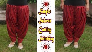 Simple Salwar Cutting and Stitching | Easy Step by Step Tutorial | English Subtitles