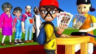 Scary Teacher 3D vs Squid Game Number Card and Troll Face Nice or Error 5 Times Challenge