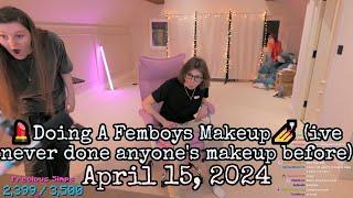 F1NN5TER 2024-04-15 Stream Doing A Femboys Makeup (ive never done anyone's makeup before)