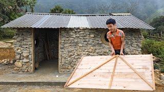 Orphan boy: Build a house out of stone - Install a wooden door frame as a shelter.(ep.79)
