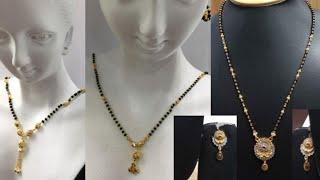 Gold mangalsutra designs with weight//mangalsutra design with earring @trendyanam