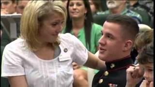 Marine surprises sister during graduation.