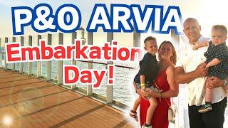 EMBARKING P&O ARVIA  14 night Med Cruise | Deluxe Balcony Cabin Tour AD