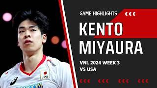 Kento Miyaura 宮浦　健人 Highlights  | VNL 2024 Japan  VS USA 