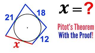 Can you calculate the X value? | (Pitot's Theorem with Proof) | #math #maths | #geometry