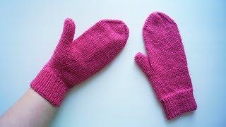 Варежки спицами. Палец индийским клином. Подробный МК. How to knitt a mittens