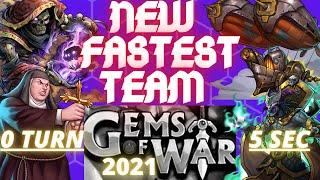 NEW Gems of War Fastest team 2021 | Quickest team in Gems of War | 0 turns for the enemy 1 SHOT TEAM