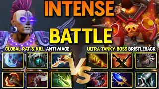 TRULY INTENSE BATTLE Between Global Rat & Kill Anti Mage Vs. Ultra Tanky Boss Bristleback Dota 2