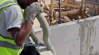 Lightweight concrete pumping to the roof