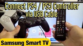 How to Connect PS4/PS5 Controller to Samsung Smart TV via USB Cable
