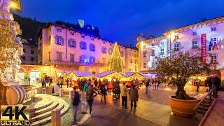 Lake Garda Most Beautiful Christmas Markets - Arco Walking Tour 4k  UHD. Christmas Season 2024