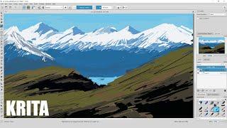 Krita Landscape Painting Exercise for Beginners