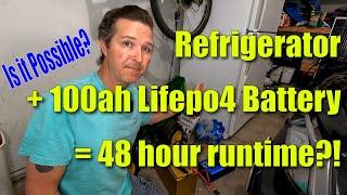 Run a 20 year old fridge with a 100ah Lifepo4 battery for over 48 hours?  Is it even possible?