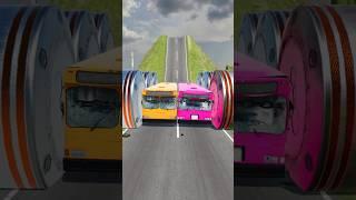 Cars & City Bus vs Chained Hydraulic Crush - BeamNG.Drive