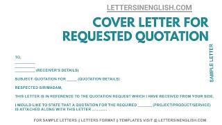 Cover Letter for Quotation Request - Sample Letter for Quotation Request | Letters in English