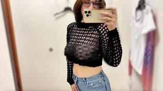 Transparent Tops Dressing Room Try On | I'm Ovulating 