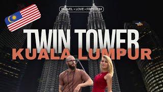 The Woman in Red in the Middle of Kuala Lumpur, Petronas Twin Tower, Malaysia Vlog