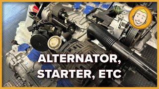 Porsche 911 Engine Assembly Guide Part 27 - Alternator, Power Steering, Starter, etc