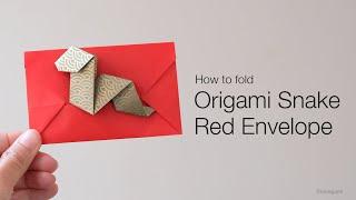 How to fold Cute Origami Snake and Red Envelope for the Year of The Snake (Kimigami)