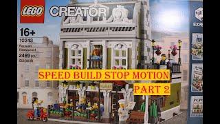 Lego 10243 Parisian Restaurant part 2 Stop motion speed build