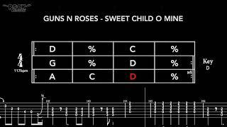 GUNS N ROSES - Sweet child o mine [CHORD PROGRESSION + GUITAR TAB]