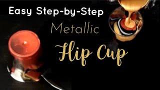 EASY Step-by-Step Metallic FLIP CUP / Acrylic Pouring For Beginners / Acrylic Pour Painting (244)