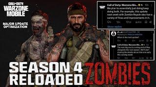 Warzone Mobile New Major Update Season 4 Reloaded (Huge Optimization & Zombie Royale) wzm