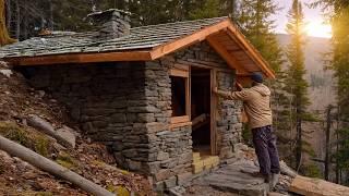 I Spent 30 Days Building a House of STONES and LOGS in the Forest