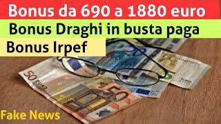 Bonus da 690 a 1880€ | Bonus Irpef/Draghi in busta paga ad agosto | fake news