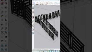 One click solution & get unlimited Railing design in SketchUp, Can u guess the Plugin? #viral #new