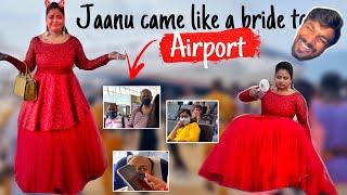 JAANU COMING IN FLIGHT LIKE A BRIDE  *She got angry*