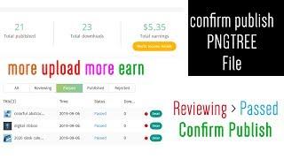 How to Confirm Publish File on PNGTREE | PNGtree | Online Earning $$