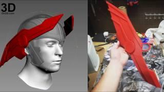 3D Printable Thor Ragnarok Helmet Dual Wing Mechanism by Do3D Printed Model Print File Format STL