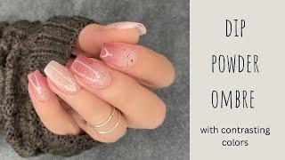 How to ombré contrasting colors with dip powder *beginner friendly*