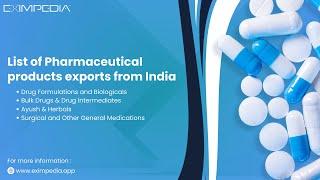 List of Pharmaceutical Products Exports From India