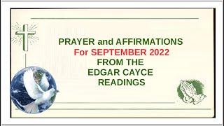 Prayer and Affirmations for SEPTEMBER 2022 - Edgar Cayce