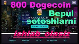 Rollercoin internetda pul ishlash Kripta valyuta Dogecoin xar 5 minutda avtomatik ravshda 800