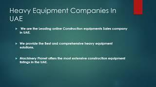 Heavy Equipment Rental Companies In Dubai