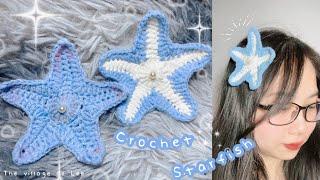 Crochet Starfish Hair Clip | Móc Kẹp Tóc Sao Biển Siêu Dễ| Móc Sao Biển Trang Trí Siêu Xinh