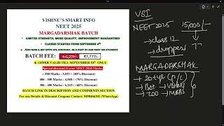 Offer Ends Tomorrow | NEET 2025 MARGADARSHAK BATCH | MBBS 2nd Year Student | Vishnu's Smart Info