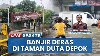 Air di Taman Duta Depok Tak Kunjung Surut, Banjir Mengalir Deras Bak Sungai di Tengah Permukiman