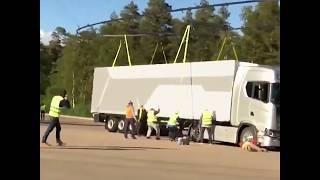 #drone drone army carry a 40 ton truck across the city!