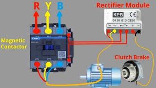 Clutch Brake Motor Connection Diagram Rectifier Module || 3 Phase Motor DC Brake Wiring Diagram