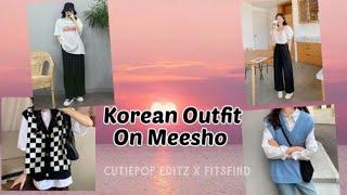 Korean outfits on MEESHO|| collab with @Cutiepop_editz  #meesho #koreanstyle