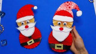 Craft ideas DIY paper santa claus | Moving paper toys | DIY christmas